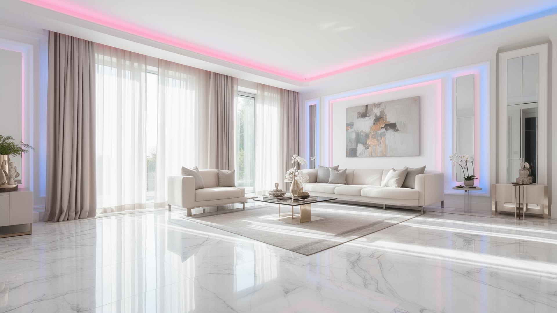 Salón luminoso recién limpiado